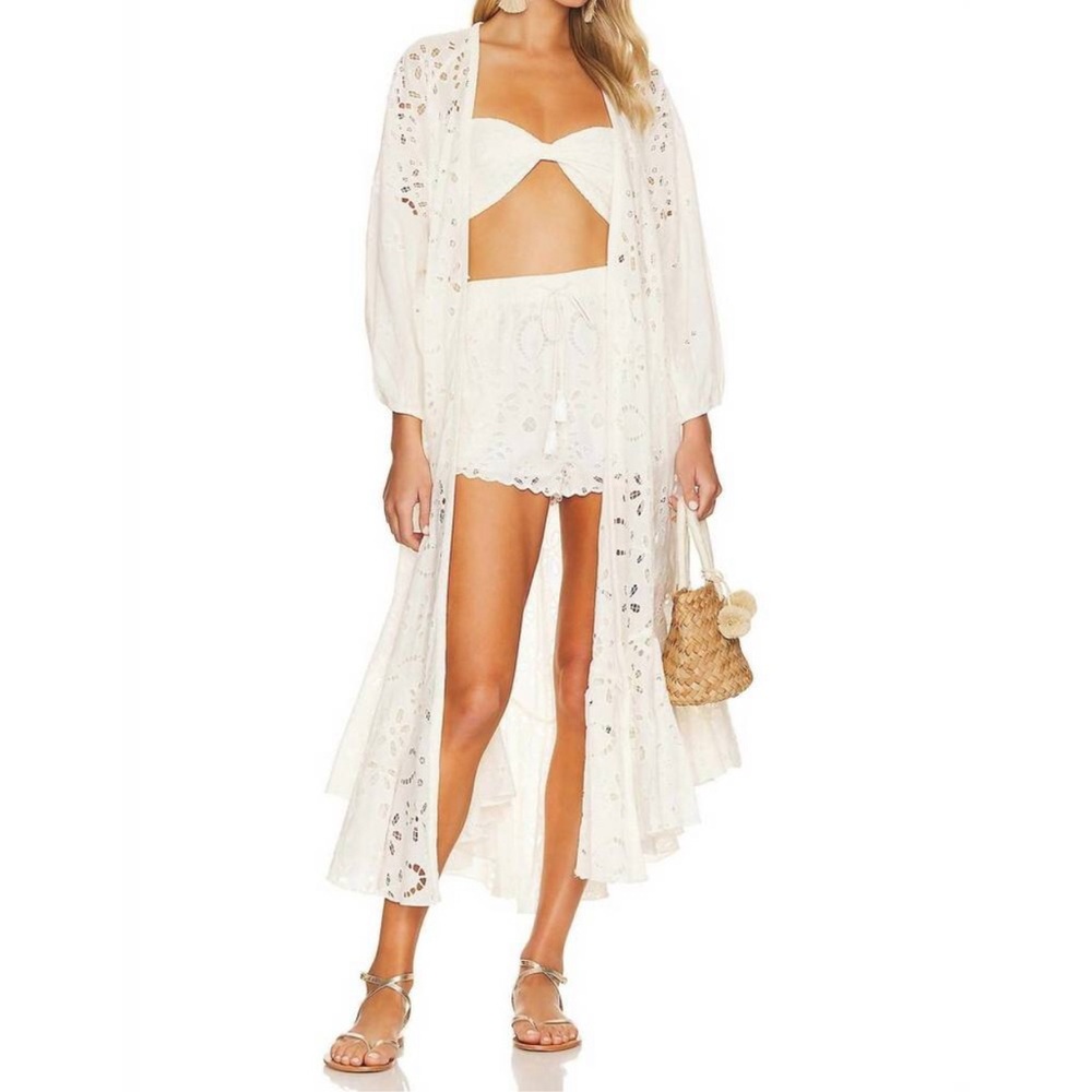 Rococo sand revolve new Moss ivory eyelet cover up duster s nwt
